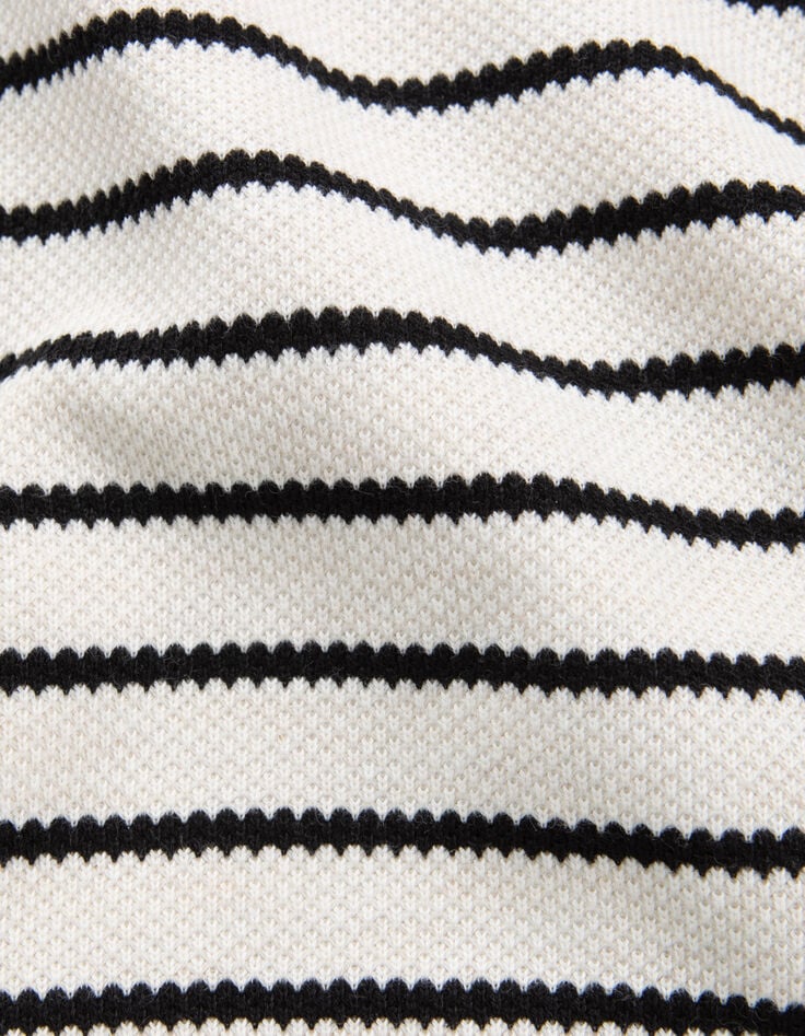 Chaqueta cruda punto piqué rayas negras Mujer-8 Chaqueta cruda punto piqué rayas negras Mujer-8