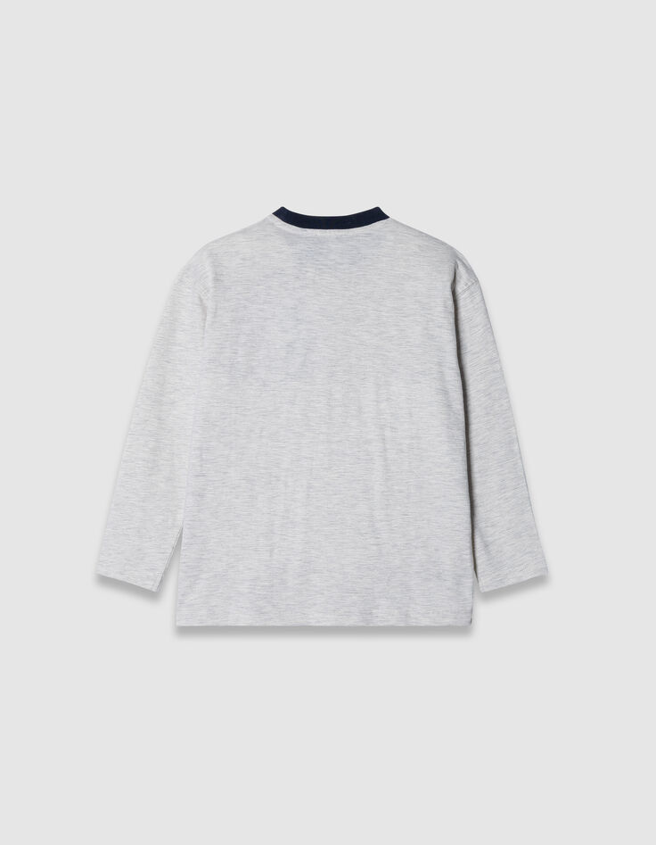 T-shirt manches longues gris clair maxi lettres A garçon-5