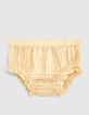 Robe jaune blé bi matière avec bloomer bébé fille-5