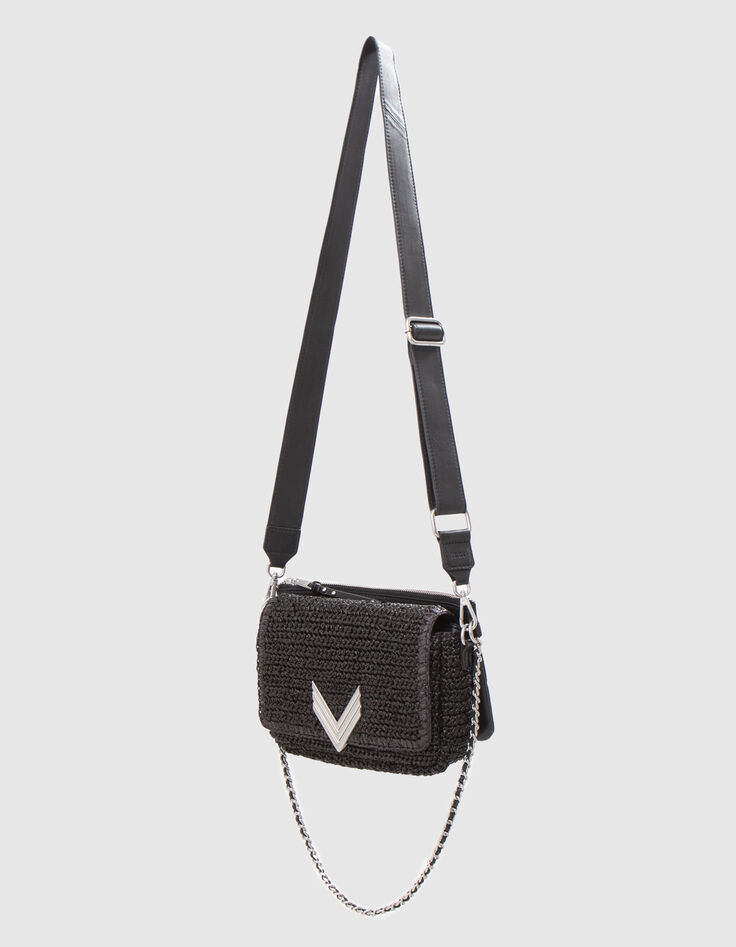 The 111 BAMBOO BEACH black mix raffia and suede for women-5