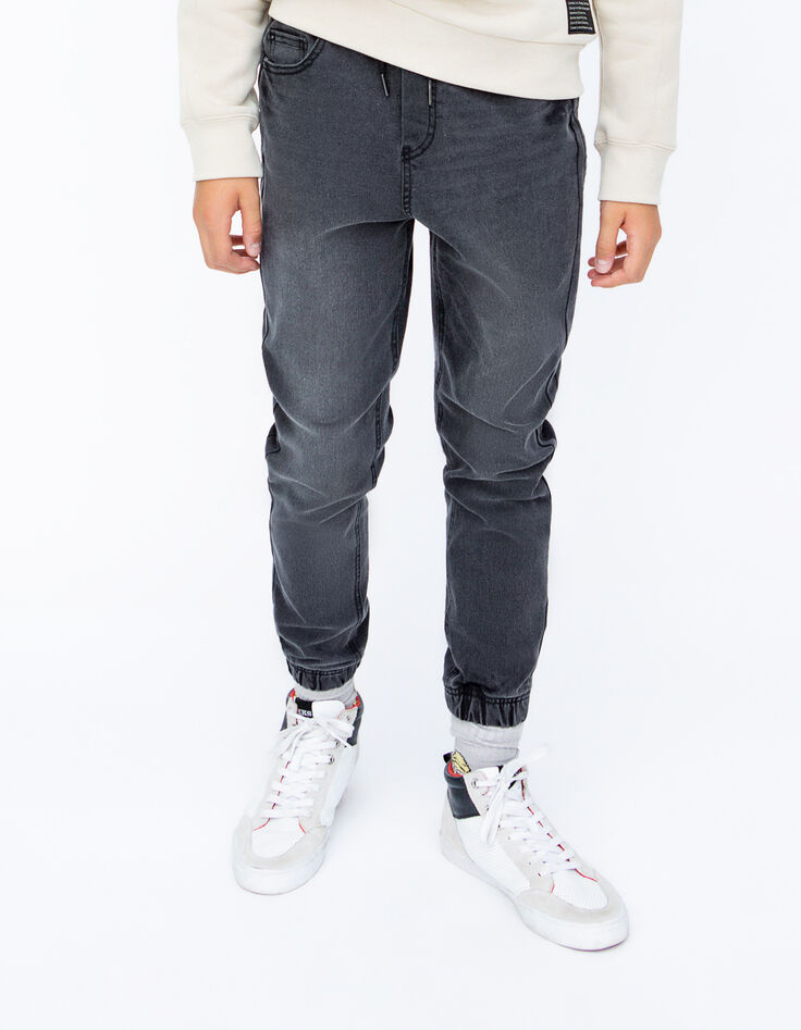 Zwarte afgewassen JOGGER jeans jongens-2