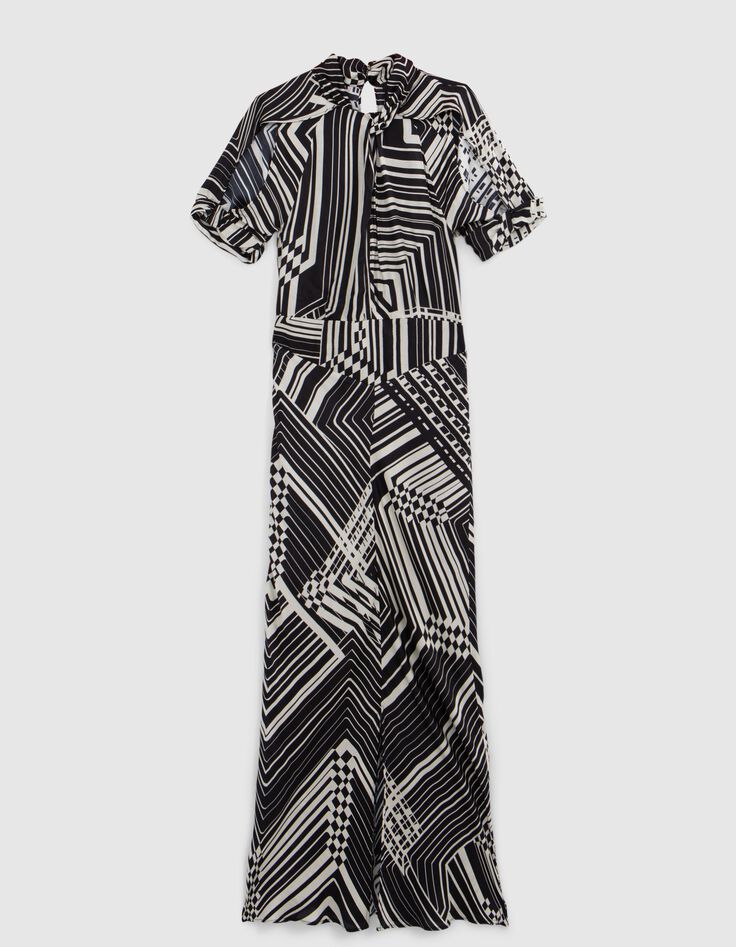 Pure Edition-Vestido largo Art Déco negro para mujer-6