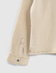 Elfenbeinfarbenes Jungenoberhemd aus Jeansstoff-5