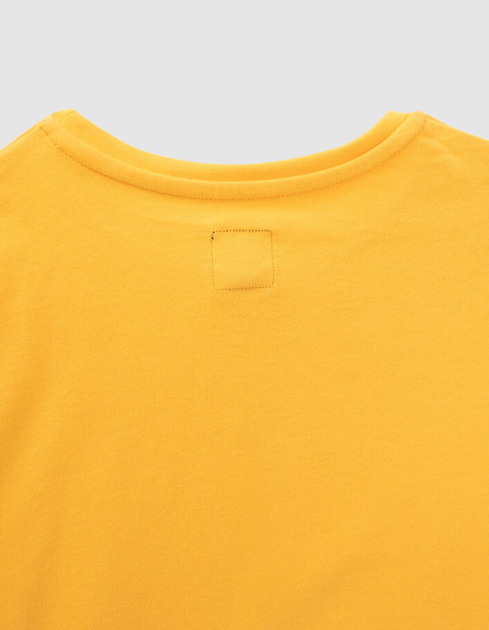 Gelbes Jungenshirt aus Biobaumwolle mit Schriftzügen-5