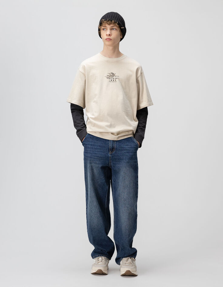 Boys’ blue carpenter-style loose jeans-2