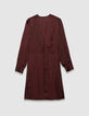 Women’s burgundy dress with covered buttons-5