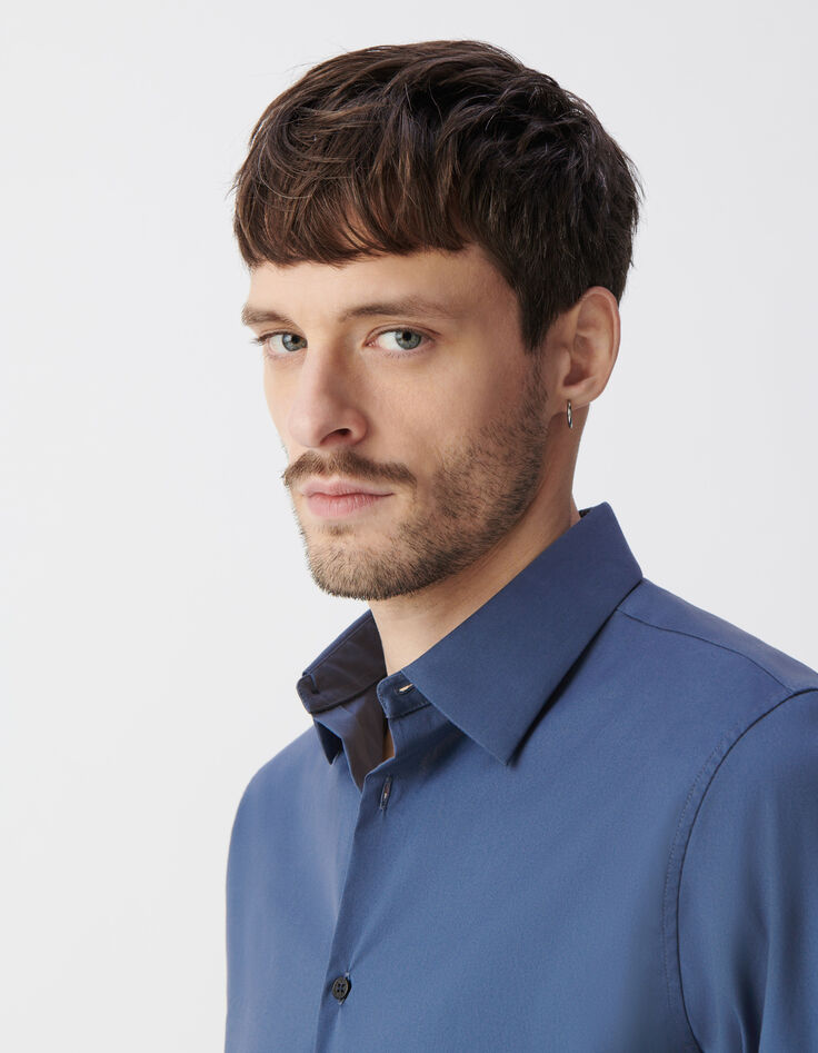 Camisa SLIM tinta popelina hombre-4