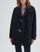 Women’s black pea coat with rock details-2