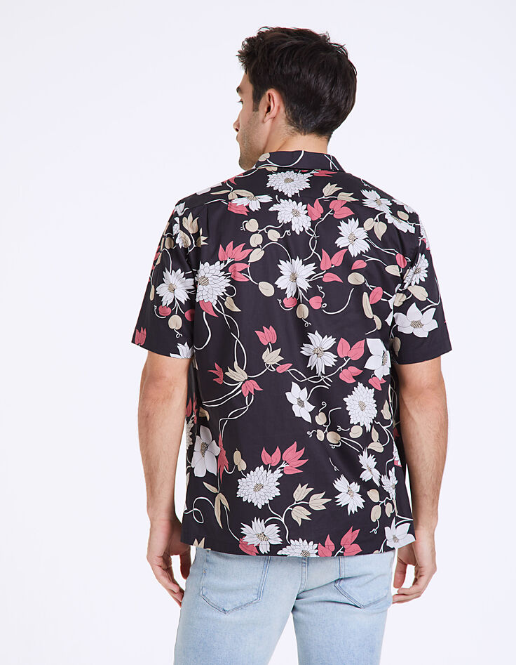 Chemise noire imprimée maxi-floral Homme-5
