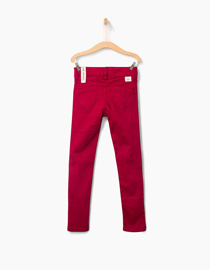 Girls' red skinny jeans-4
