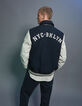 Men&rsquo;s navy mixed fabric baseball jacket with XL embroidery-3