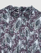 Women's burgundy paisley dress-2