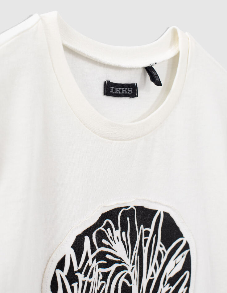 Boys’ off-white skull image organic T-shirt-4 Boys’ off-white skull image organic T-shirt-4