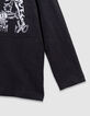 Grau meliertes Langarm-Jungenshirt Maxi-Buchstaben A-4