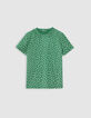 Tee-shirt vert lurex motif pois Femme-6