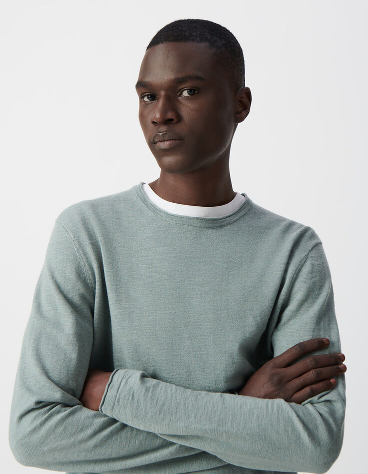 Pull horizon tricot flammé bords roulottés Homme-4