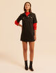 Robe en jean marron imprim&eacute; l&eacute;opard I.Code-8