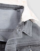 Boys&rsquo; grey waterless denim jacket with detachable hood-3