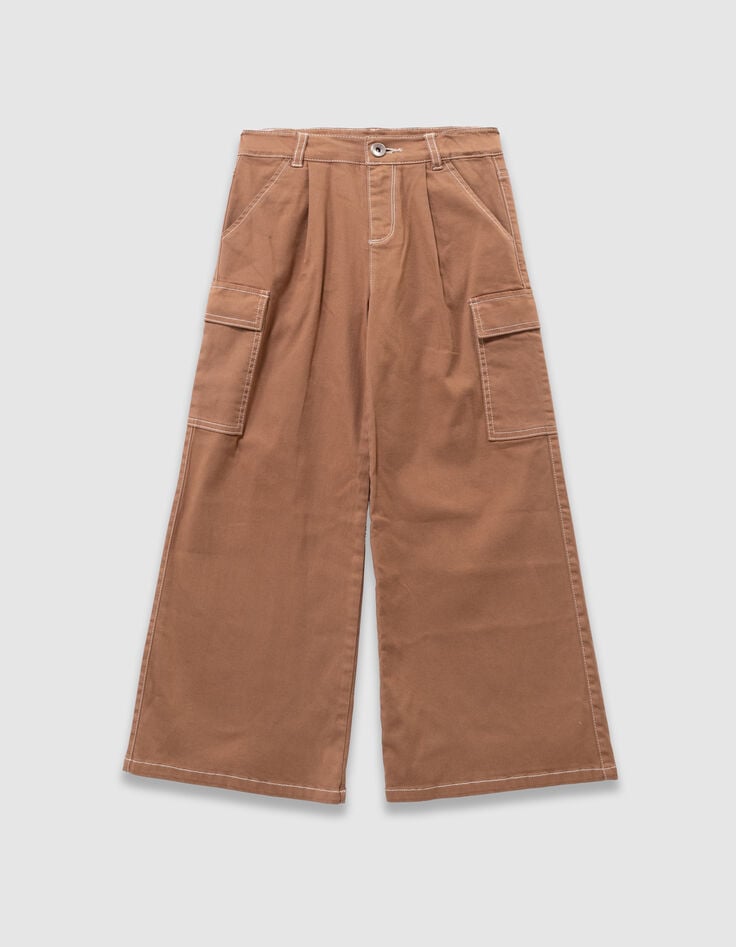 Camel wideleg jeans battlestijl meisjes-4