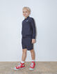Boys' navy knit pinstriped Bermuda shorts-2