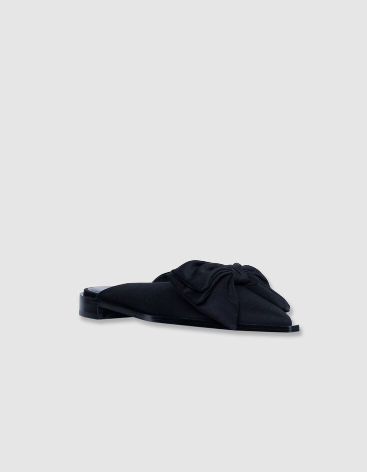 Black flat mules with oversized bow Women-2