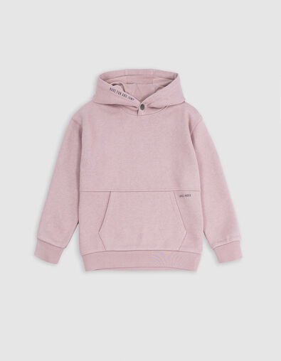 Boy's pink maxi hoodie with embroidered back - IKKS