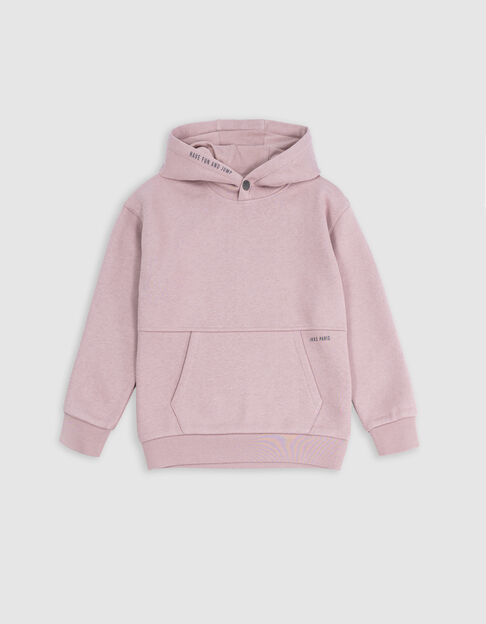 Boy's pink maxi hoodie with embroidered back - IKKS