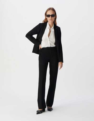 Pantalon de tailleur noir ajusté maille Milano Femme - IKKS