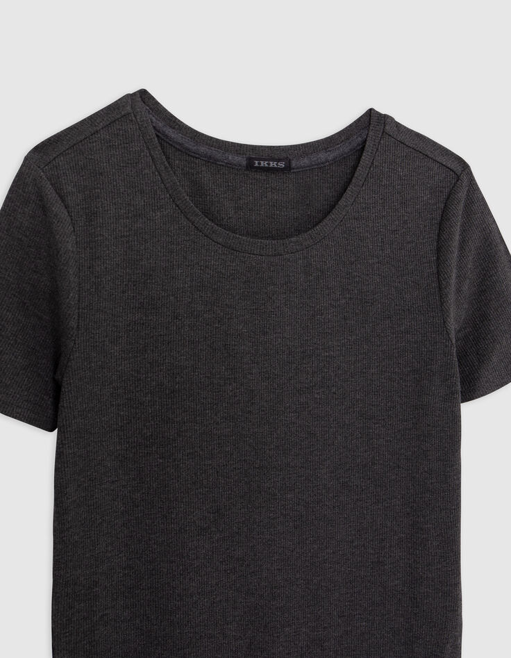 Graues Schlauchkleid für Mädchen aus Rippstrick-2 Graues Schlauchkleid für Mädchen aus Rippstrick-2