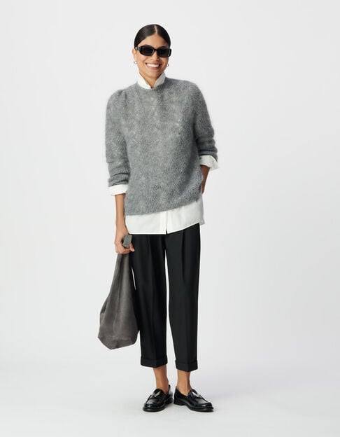 Schwarze Damen-Cropped-Hose Umschlag - IKKS