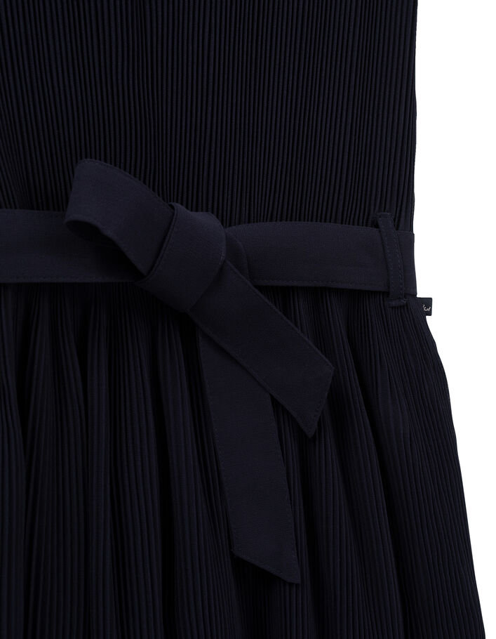 Robe marine plissée avec ceinture fille - IKKS