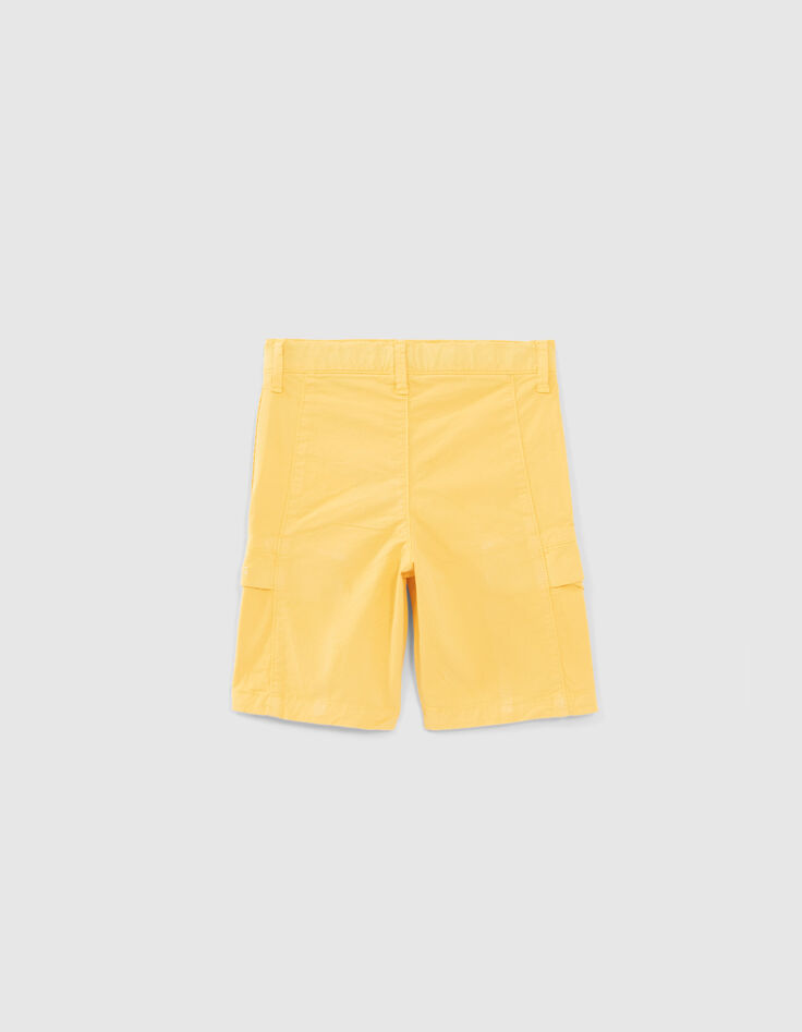Boys' yellow cargo Bermuda shorts-3