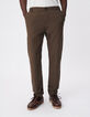 Heren kaki katoenen en linnen chino broek-2
