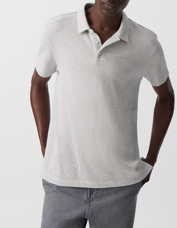 Polo REGULAR nube algod&oacute;n nido de abeja hombre-1