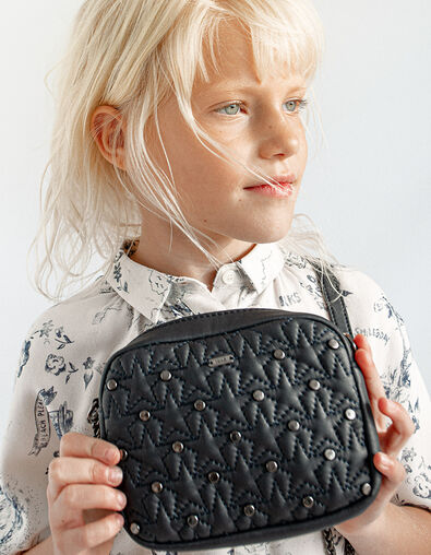 Sac &agrave; main navy matelass&eacute; &eacute;toiles et clous fille - IKKS