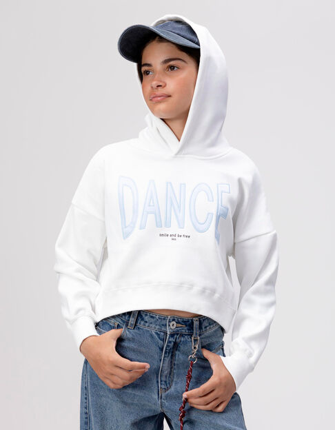 Sudadera crudo maxi mensaje azul bordado niña - IKKS