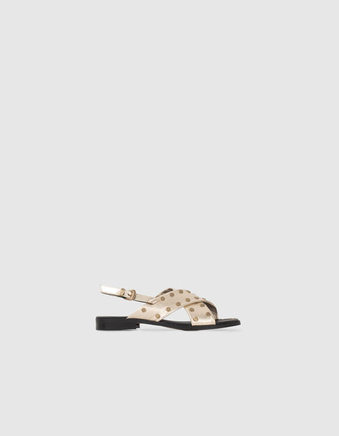 Women’s gold studded flat sandals