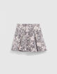 Gebloemde jacquard maxirok voor meisjes in ecru-1
