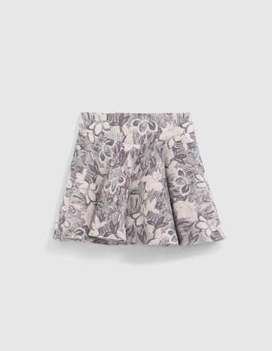 Gebloemde jacquard maxirok voor meisjes in ecru - IKKS