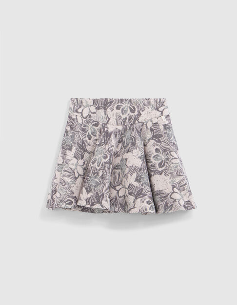 Gebloemde jacquard maxirok voor meisjes in ecru - IKKS