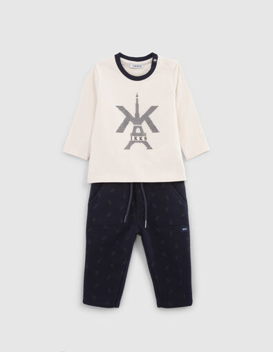 Ensemble 2-en-1 T-shirt Tour Eiffel et jogpant bébé garçon - IKKS