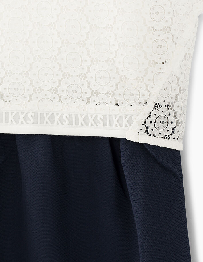 Tweekleurige 2-in-1 jurk met kanten top voor meisjes - IKKS
