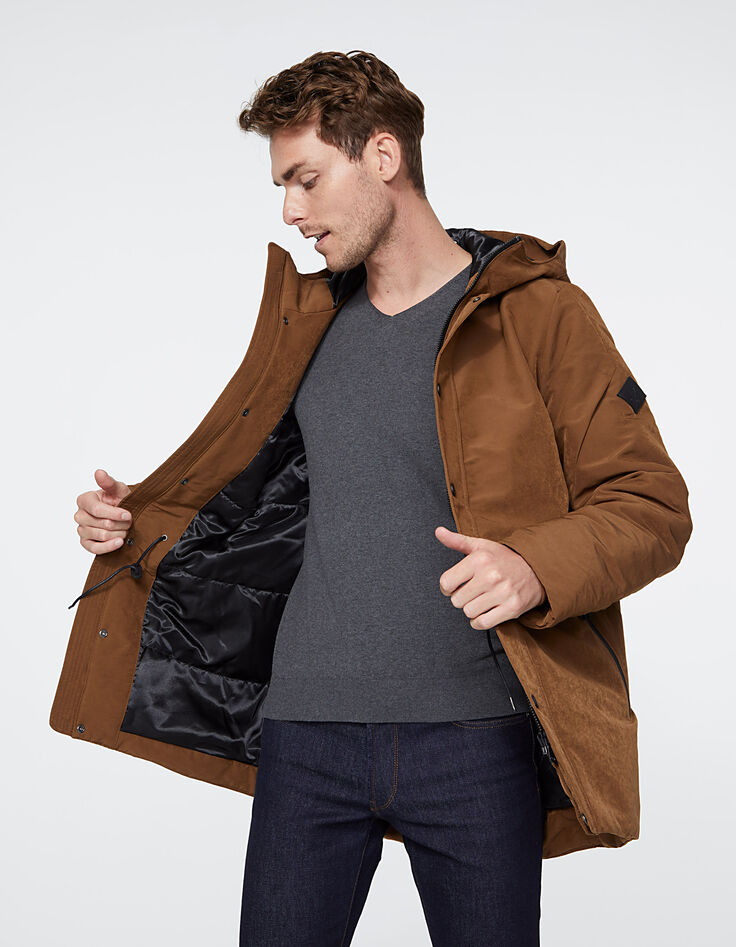 Parka cognac à capuche Homme-6