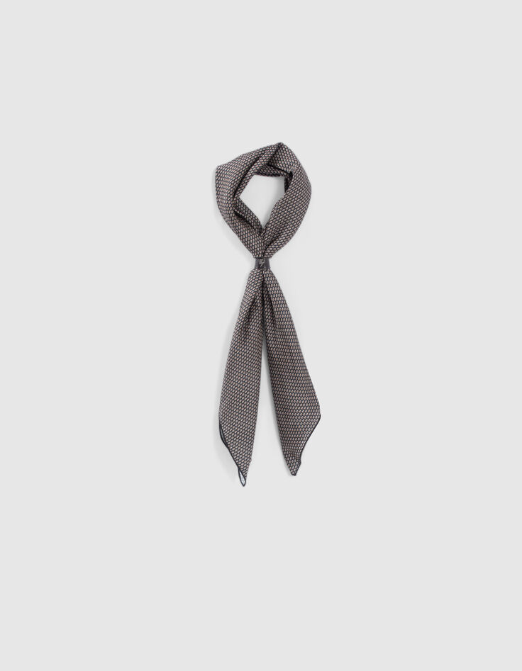 Pure Edition - Foulard noir minimaliste avec bague Homme-1