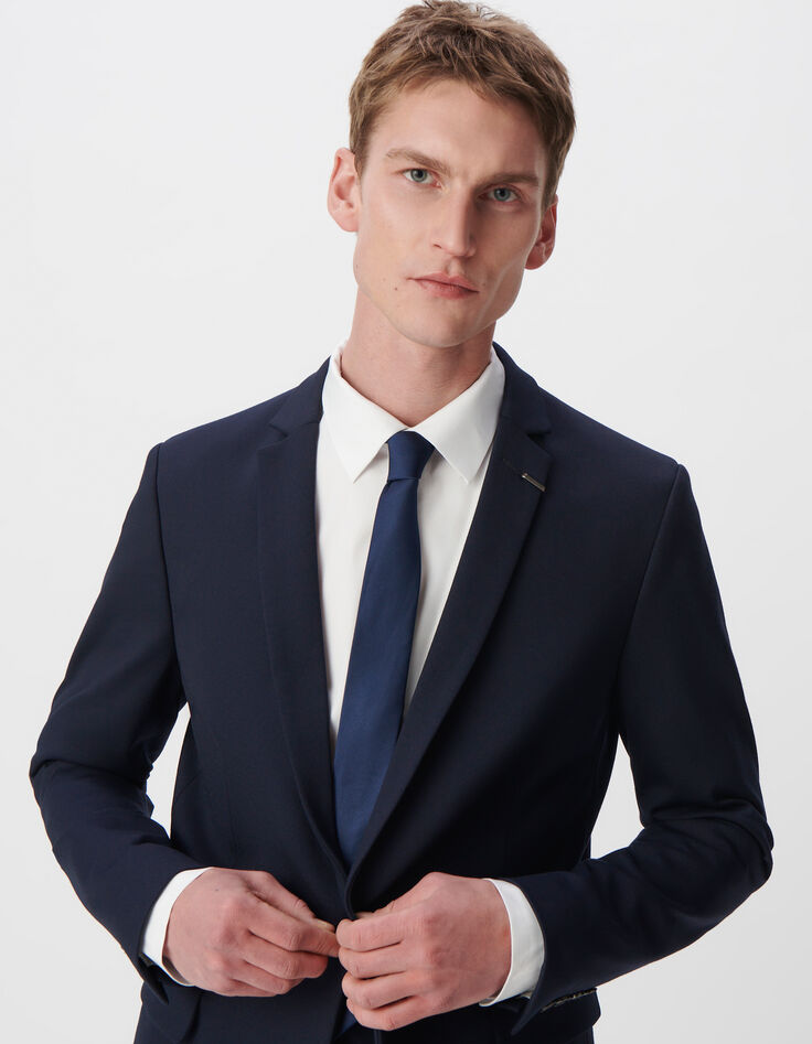 Veste de costume SLIM marine maille Milano Homme-5
