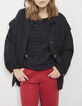 Zwarte jas-overshirt met riem dames-2