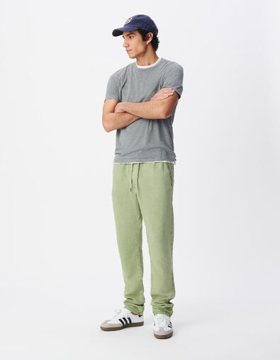 Jogpant comfort vert taille &eacute;lastiqu&eacute;e Homme - IKKS