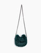 Entenblaue M&auml;dchenhandtasche aus Mischgewebe mit Katze-1
