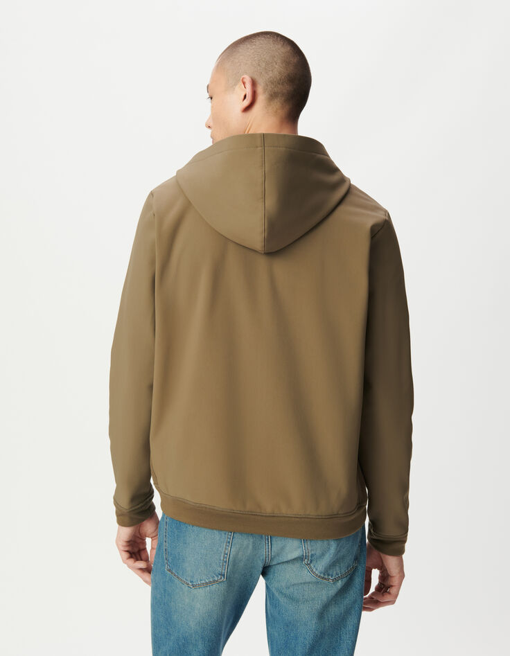 Herrenstrickjacke mit Kapuze beige WATERPROOF BREATHABLE-3 Herrenstrickjacke mit Kapuze beige WATERPROOF BREATHABLE-3