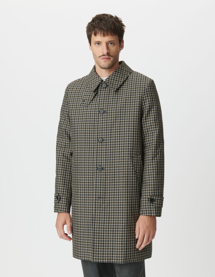 Khakifarbener Trenchcoat mit Karomuster Herren-2